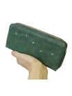 Кошелек портмоне женский на молнии из натуральной кожи Мэри ВП-1 друид зеленый Kniksen