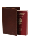 Обложка для паспорта кожаная ОП-S коричневая с защитой Apache RFID