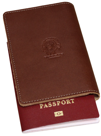 Обложка для паспорта кожаная ОП-S коричневая с защитой Apache RFID