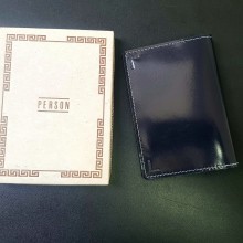Обложка для паспорта кожаная О-ПО с тиснением Герб РФ и PASSPORT Эллада синий