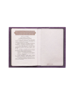 Обложка для паспорта женская кожаная С-ОП-1 друид фиолетовый Флауэрс