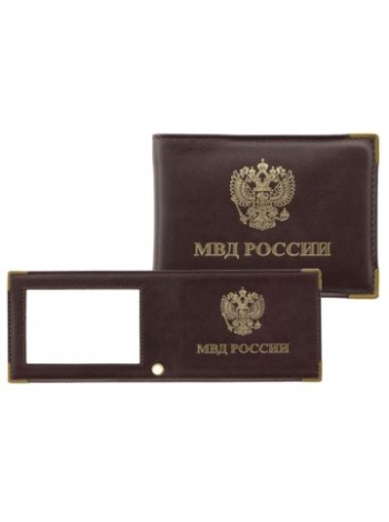 Обложка для удостоверения с прозрачным окном МВД красная Person