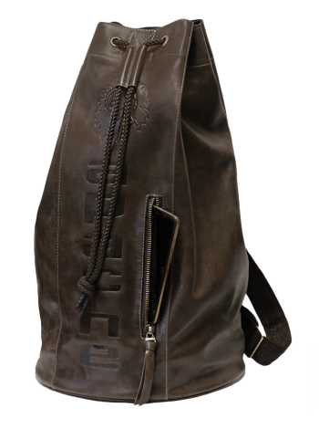 Сумка мешок через плечо из натуральной кожи C-9213-A дымчато-коричневый Apache