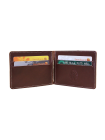 Зажим для денег и карт из кожи с защитой от считывания RFID ОК-S коричневый Apache