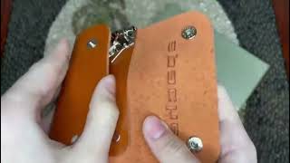 Ключница из кожи карманная КС-А рыжая Apache кожаный чехол для ключей
